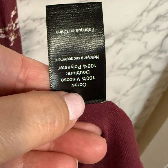 ASTR The Label Wrap Midi Dress Size XS Floral Burgundy Wrap Dress - Picture 5 of 9